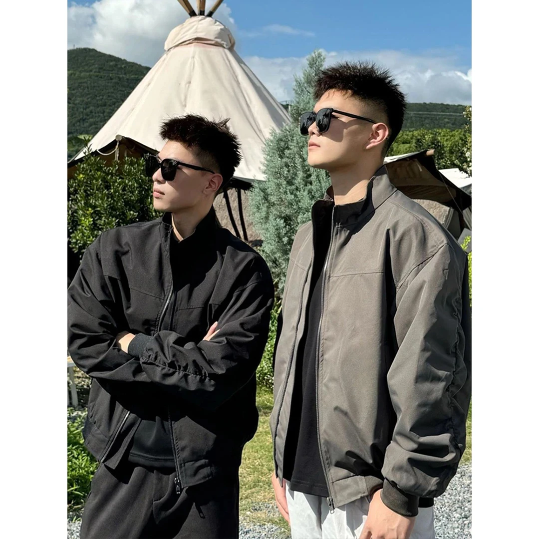 cleanfit外套男款春秋高级感三防立领工装飞行教练夹克美式棒球服