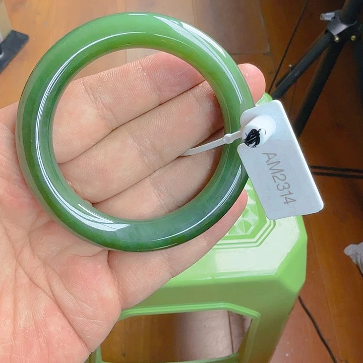 和田玉（碧玉）手镯未镶嵌57.5