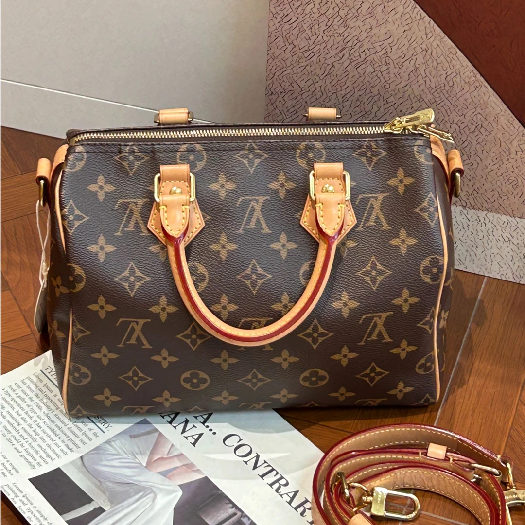 95新 LouisVuitton/路易威登 speedy25肩带款 枕头包手提包斜挎包
