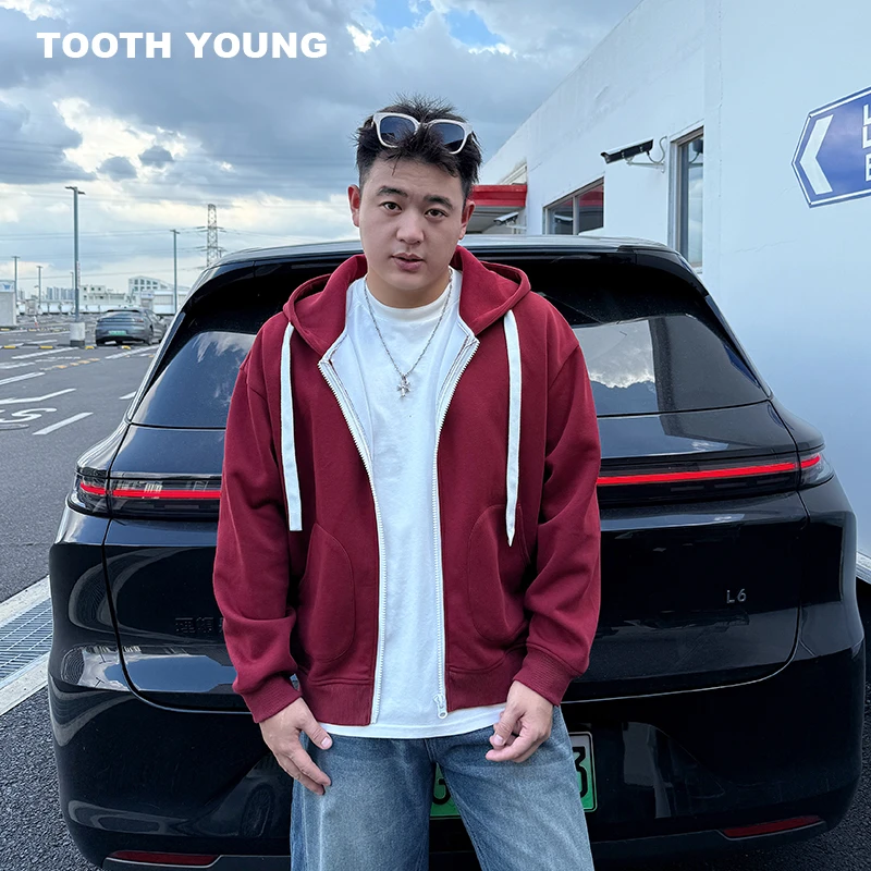 TOOTH YOUNG【红丝绒蛋糕】400g秋季极简休闲插肩袖连帽运动卫衣