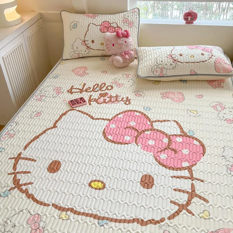 夏季冰丝乳胶凉席三件套单人学生宿舍空调软席子床垫床笠可机洗