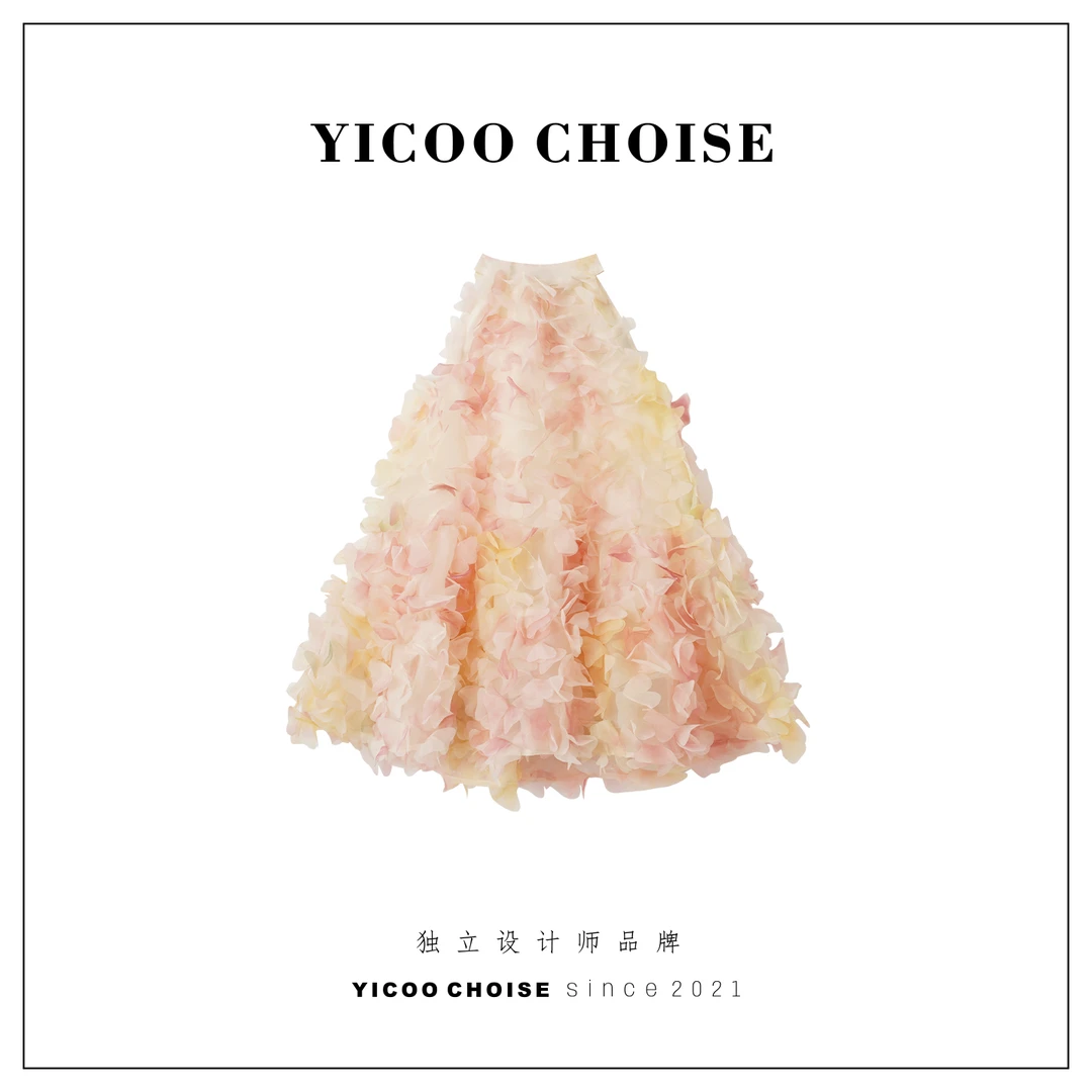 （在仓）YICOO【黄昏】手工立体花长款礼服裙YC256057儿童百搭重工