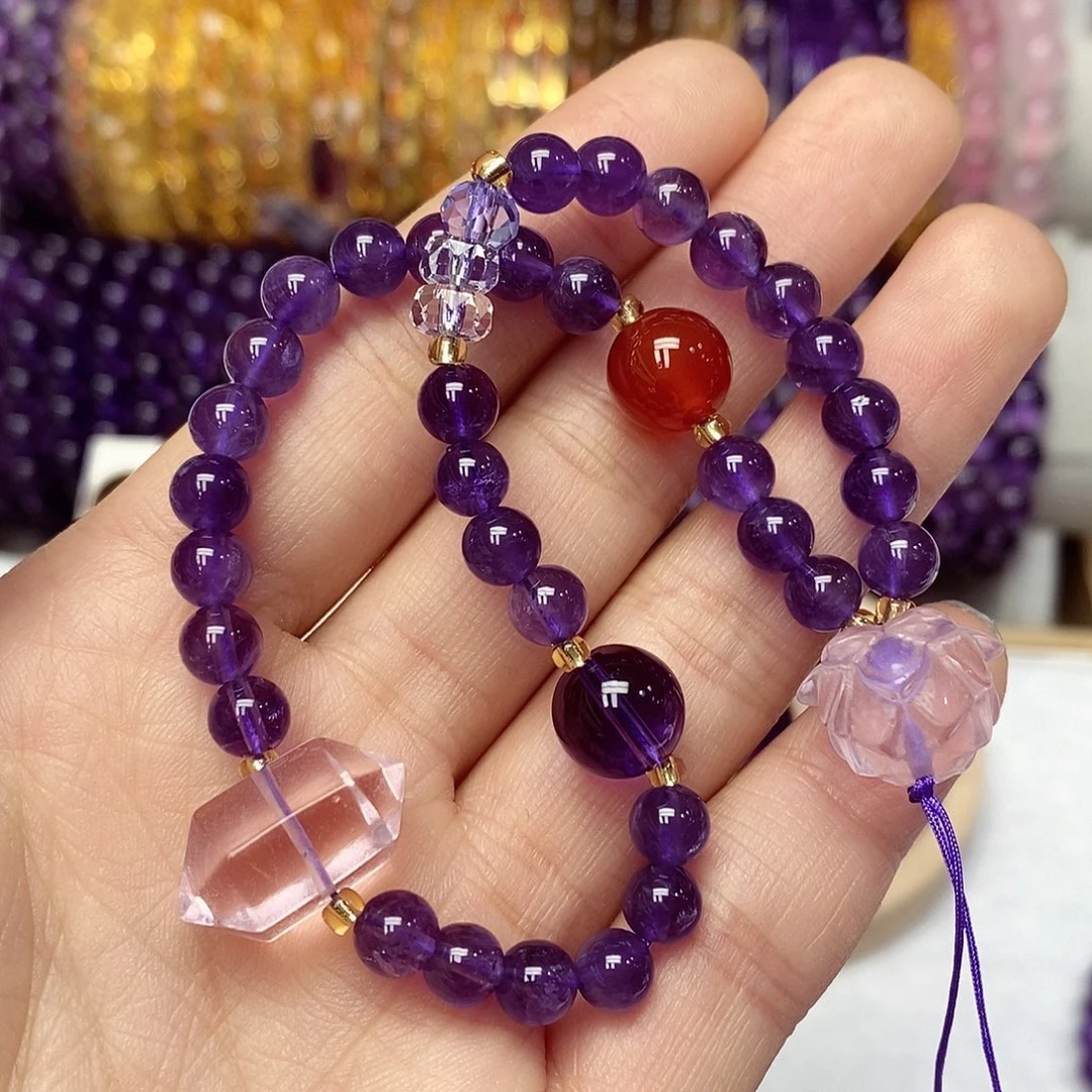 未镶嵌珠宝半成品紫晶手机链