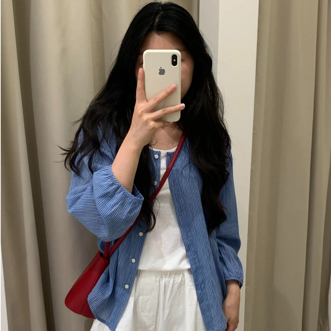 夏季宽松设计感衬衣休闲百搭上衣大码慵懒格子长袖防晒衬衫外套女