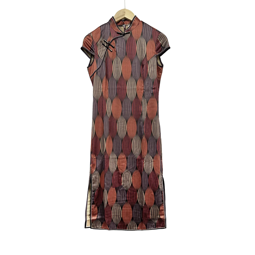 新中式！女士夏季国风印花减龄旗袍连衣裙F484