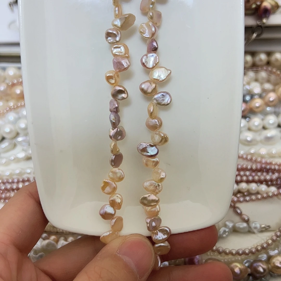 淡水珍珠项链银S925镶嵌v**i