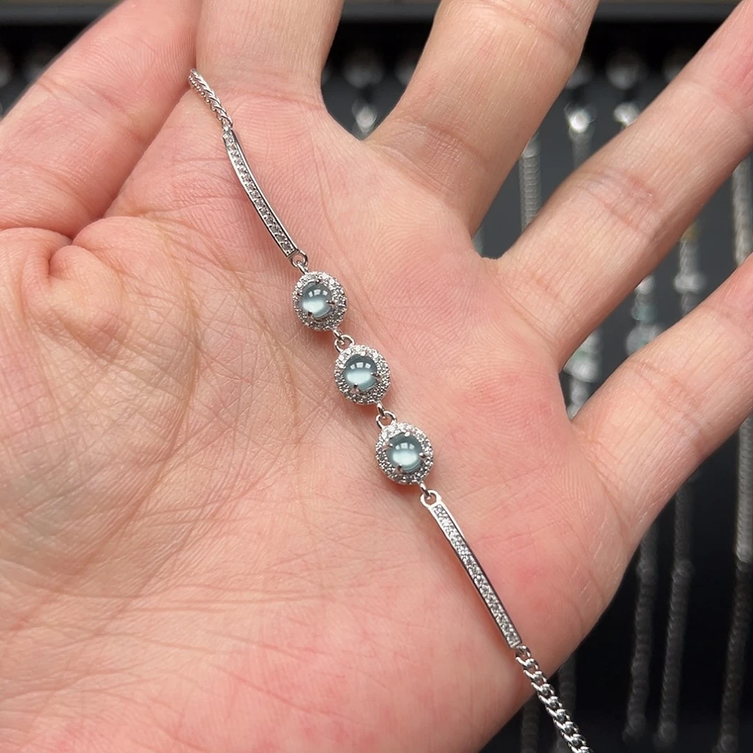 翡翠银S925镶嵌手链