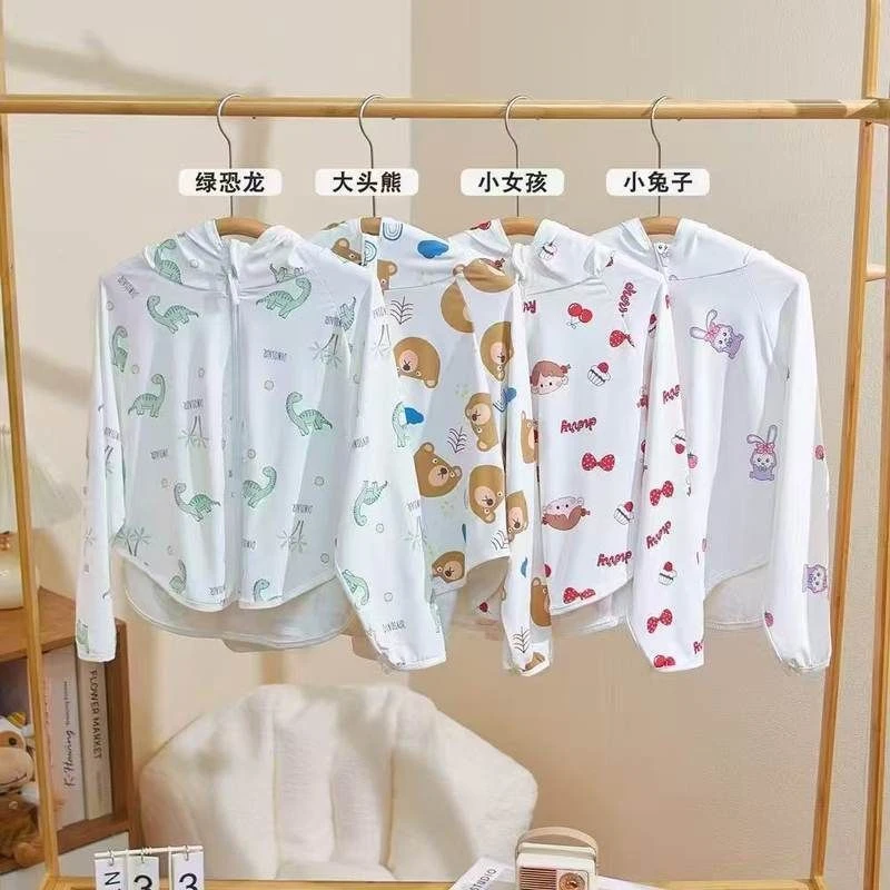 儿童薄款防晒衣夏季卡通男女童户外洋气轻薄透气宝宝护服速干外