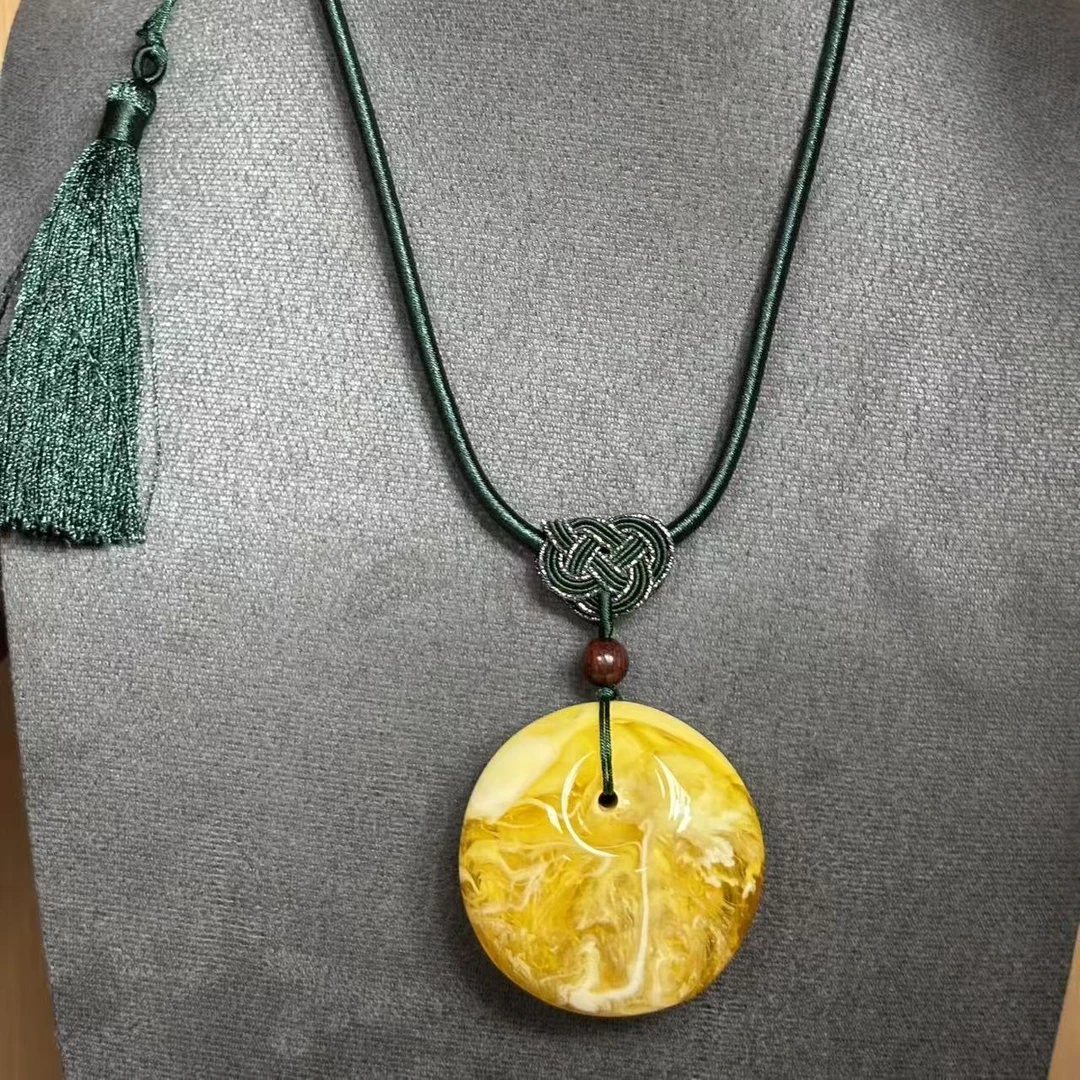 【大美推荐】鸡油黄色 圆形吊坠