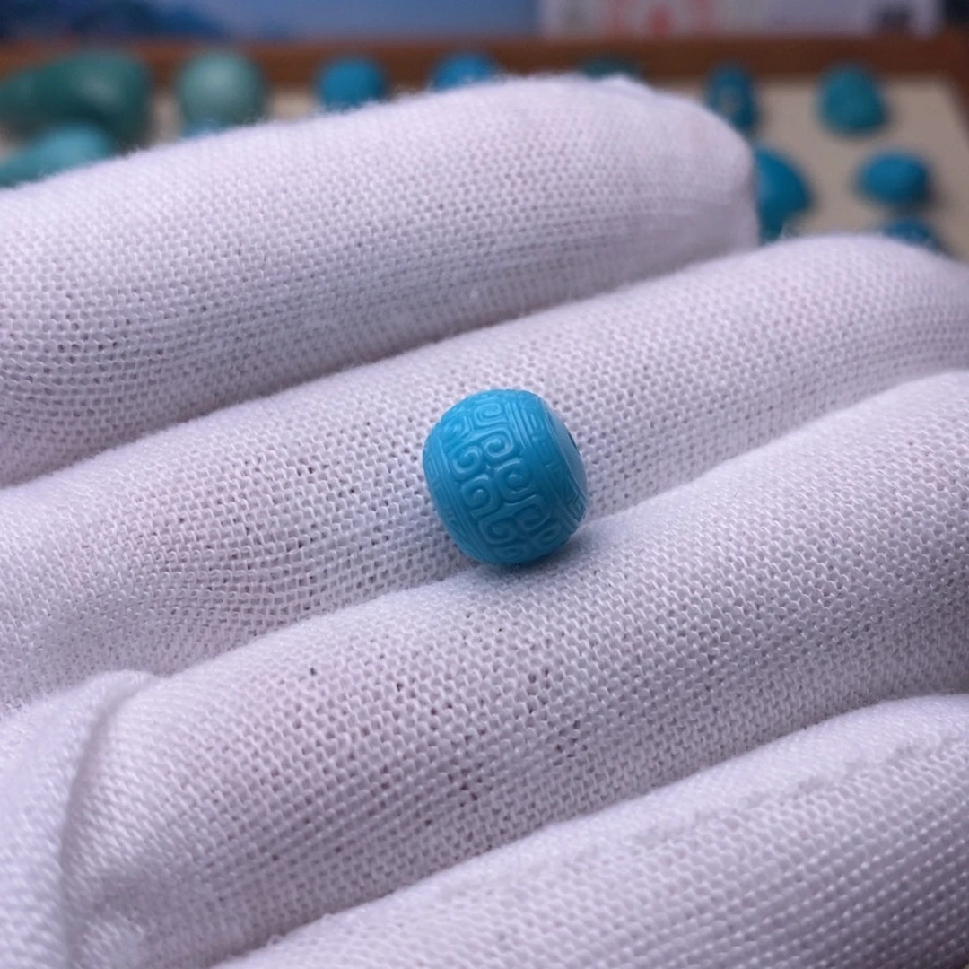 .***好绿松石未镶嵌绿松石回纹10.7