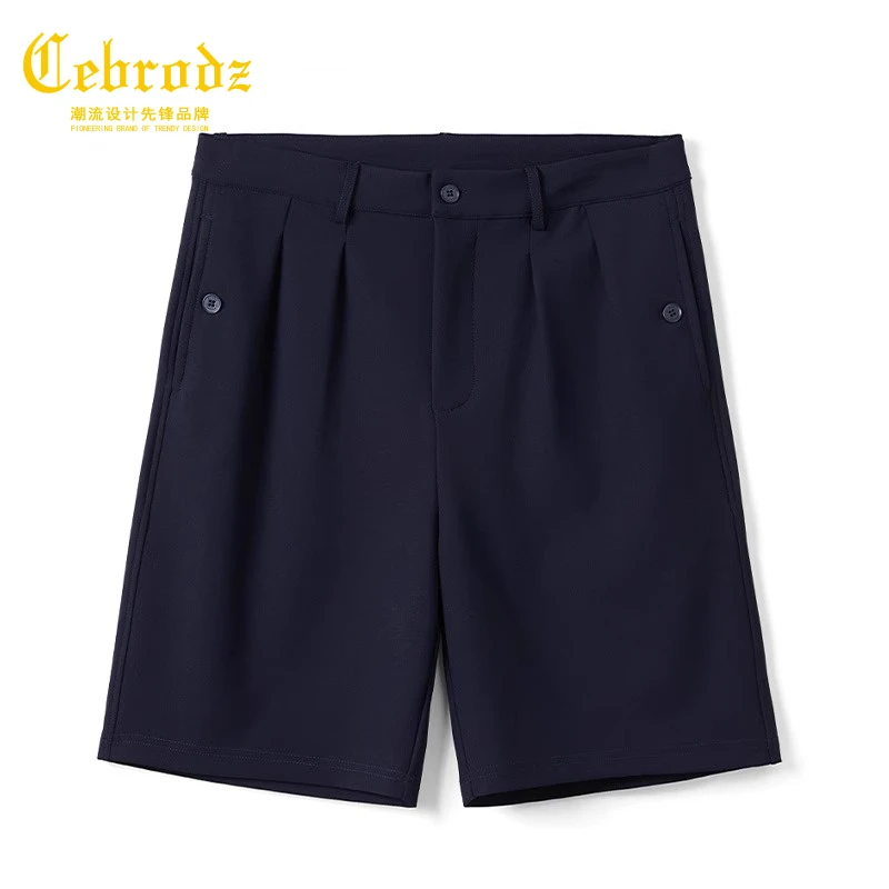 法国Cebrodz冰丝凉感通勤短裤西裤男夏季薄款宽松百搭五分裤子男