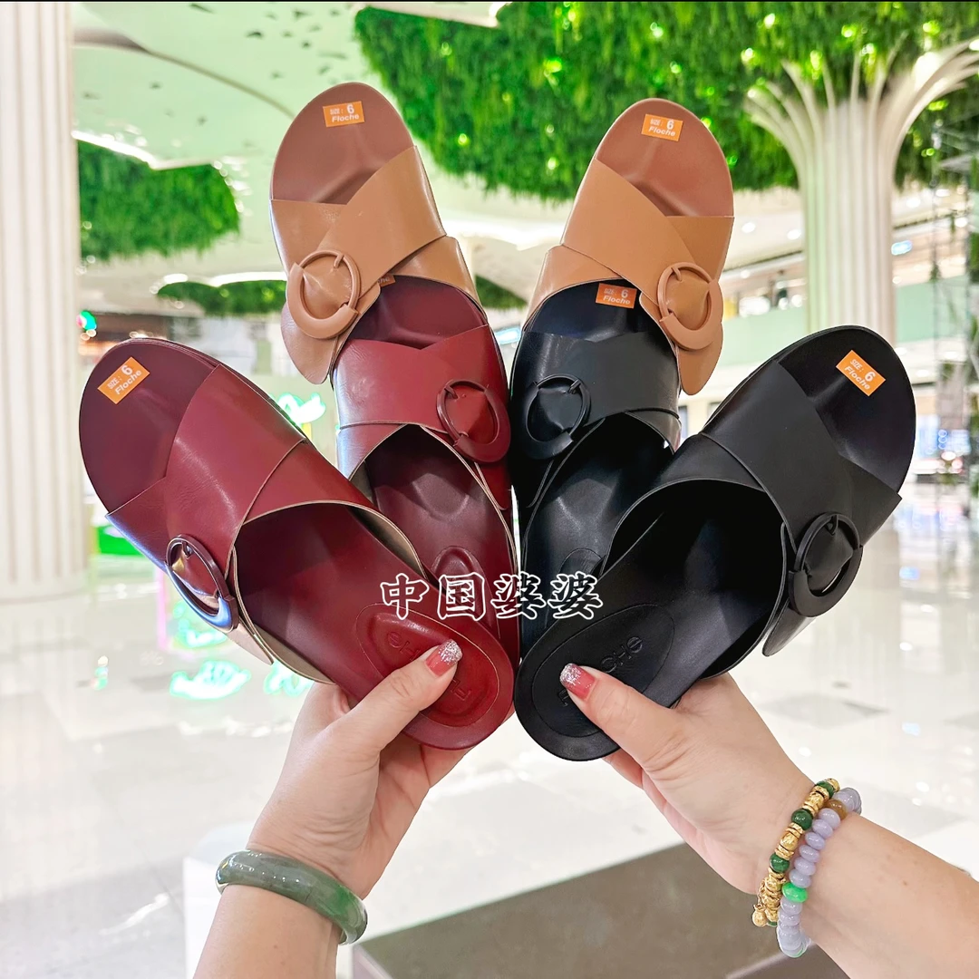 【中国婆婆专属】菲律宾原装进口圆扣休闲女士拖鞋25-37