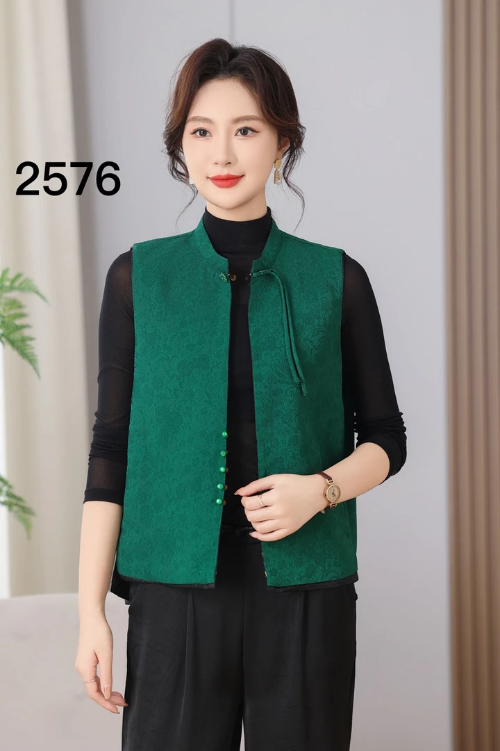 女士两面穿国风马甲2576