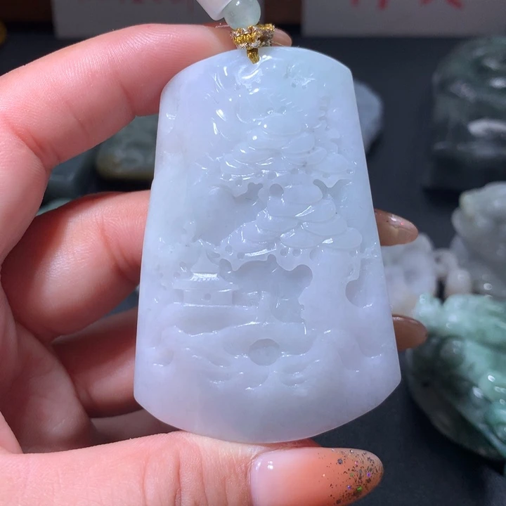 翡翠未镶嵌颈饰保真天然A货翡翠