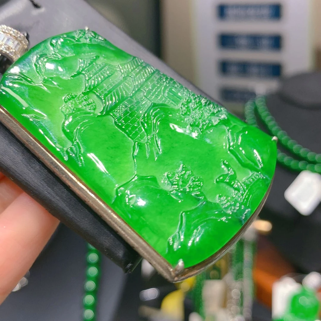 【闪购商品】颈饰银S925镶嵌翡翠6柒姐