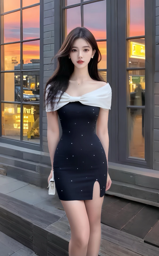 夏季新款黑色一字领抹胸收腰包臀连衣裙女小众设计时尚气质显瘦