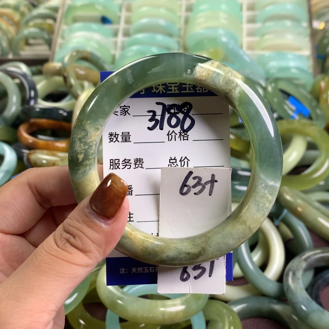 未镶嵌蛇纹石玉手镯3788