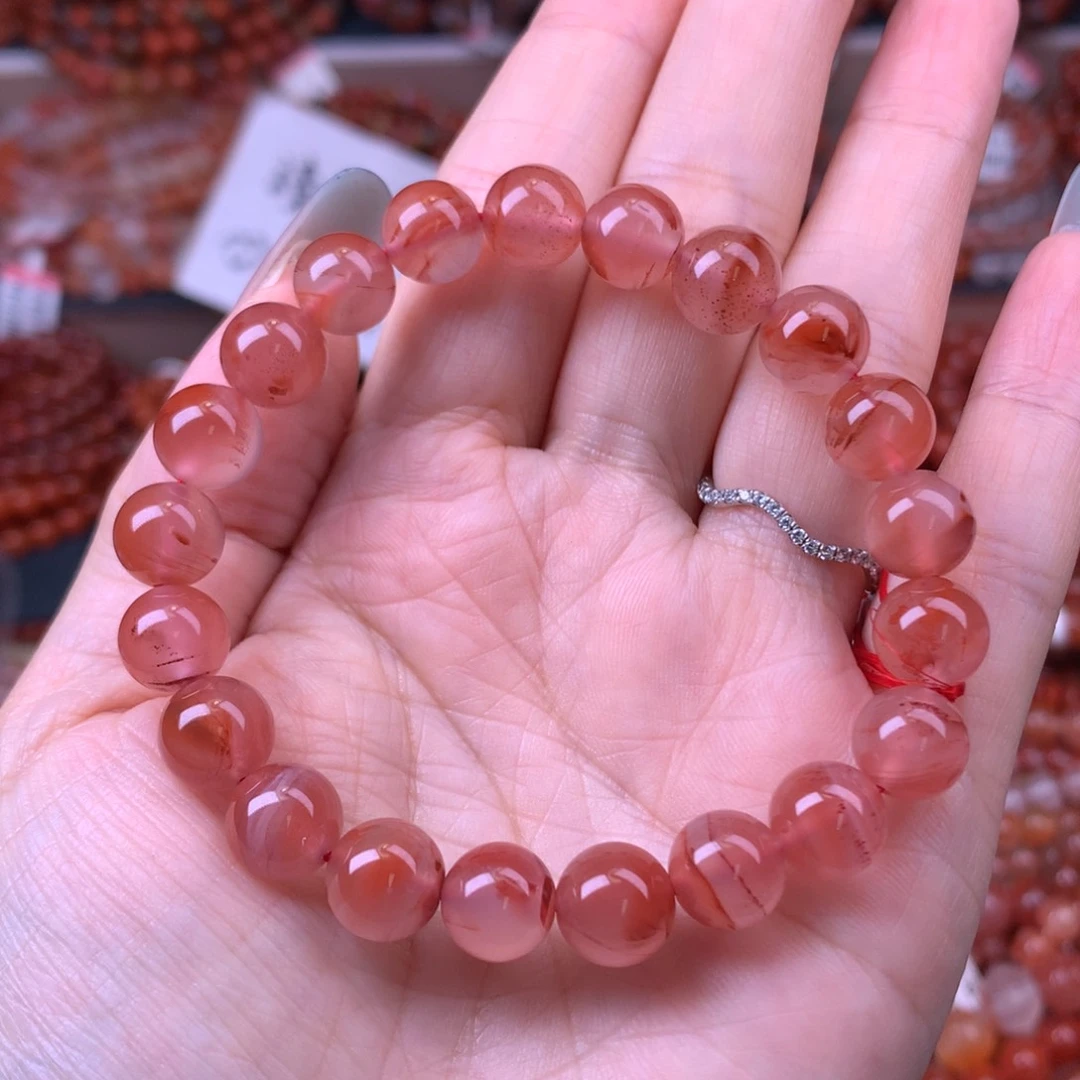 未镶嵌手链南红玛瑙25号冰粉飘花卡9+