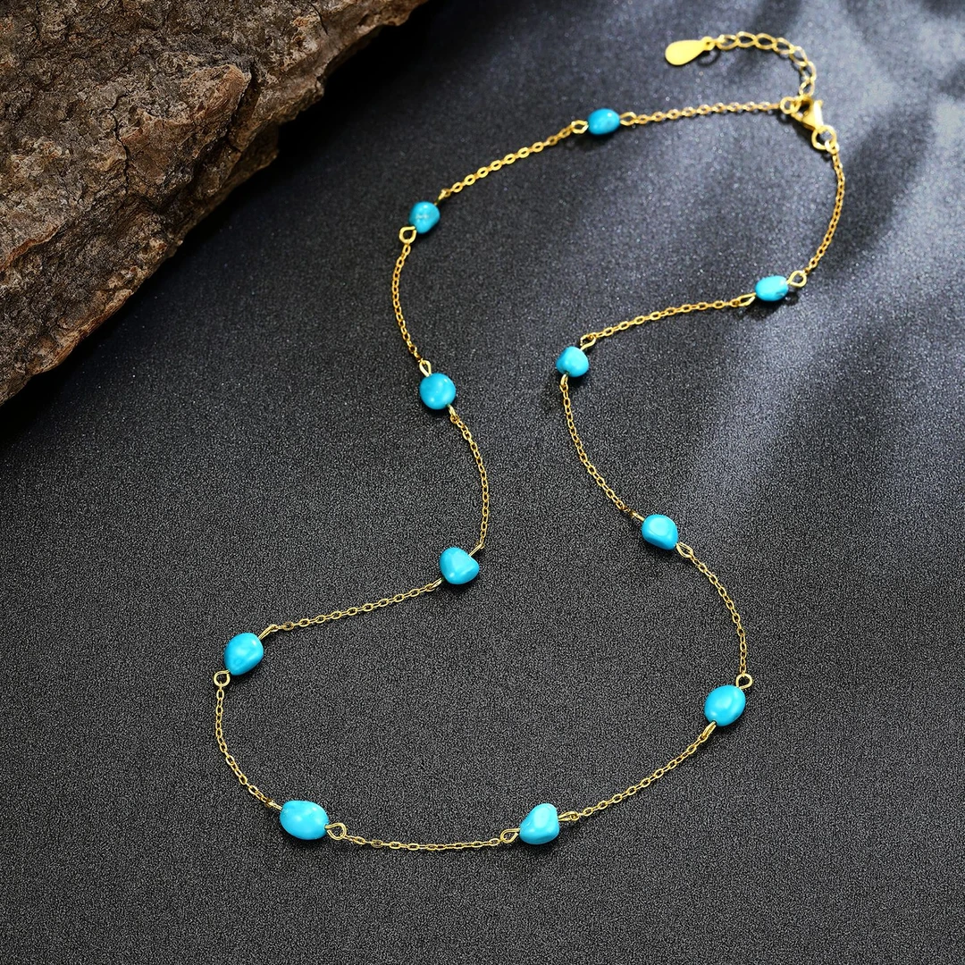 【满天星辰】安曼博S925银绿松美松项链（送同款手链）