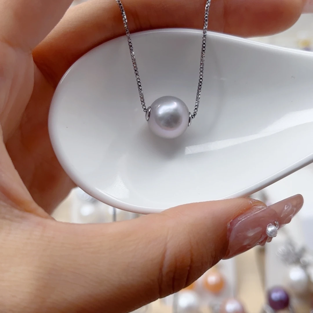 银S925镶嵌颈饰淡水珍珠