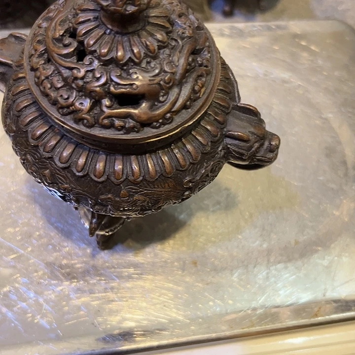 A***伴黄铜摆件，文房工艺品摆件