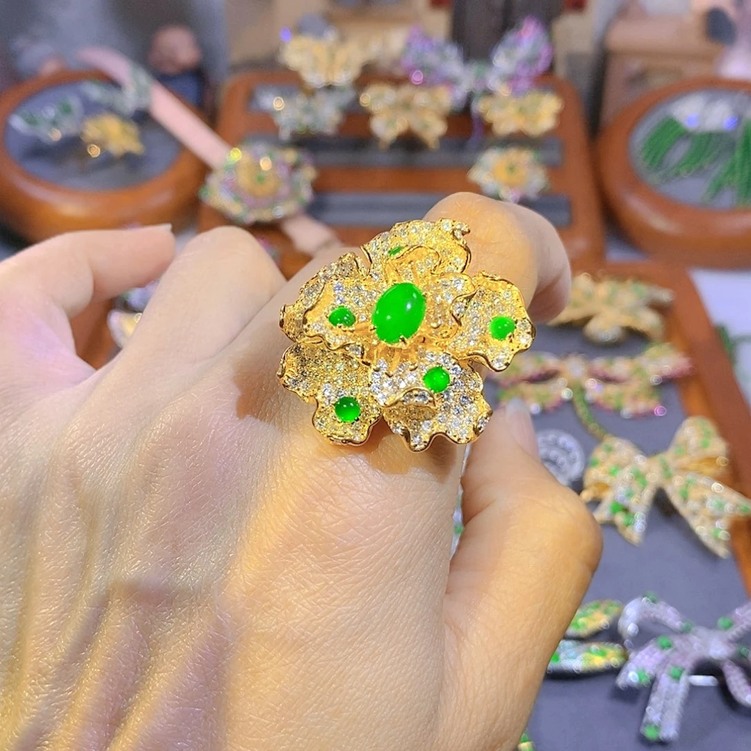 颈饰银S925镶嵌翡翠