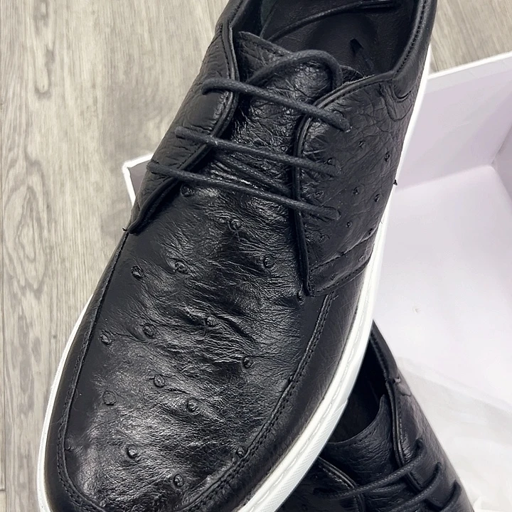 织物黑面白底鸵鸟板鞋43