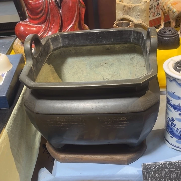 蜜安罐瓷香炉锡茶则