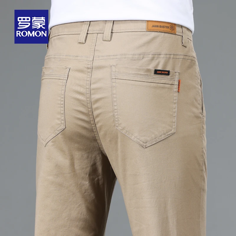 罗蒙男士休闲裤2025新款夏季宽松直筒冰丝运动高端潮牌百搭长裤子