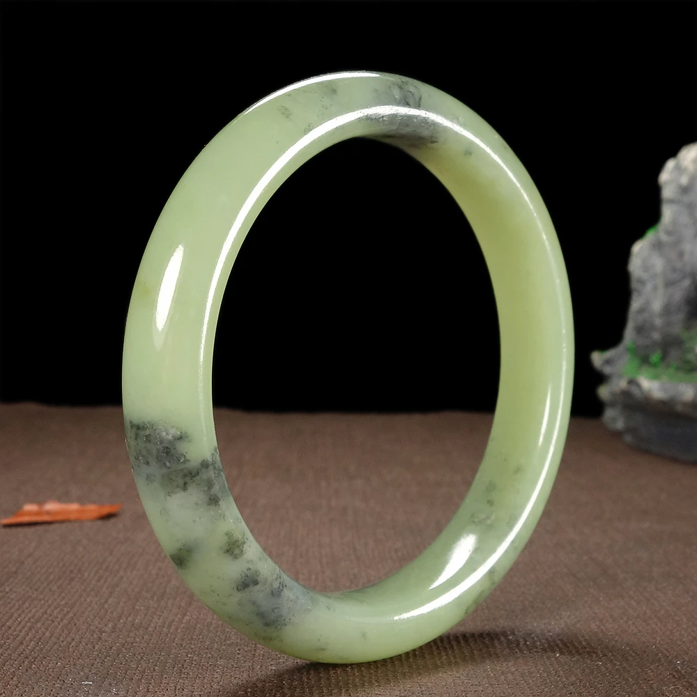 精品和田玉黄口青花《圆圆满满》手镯124