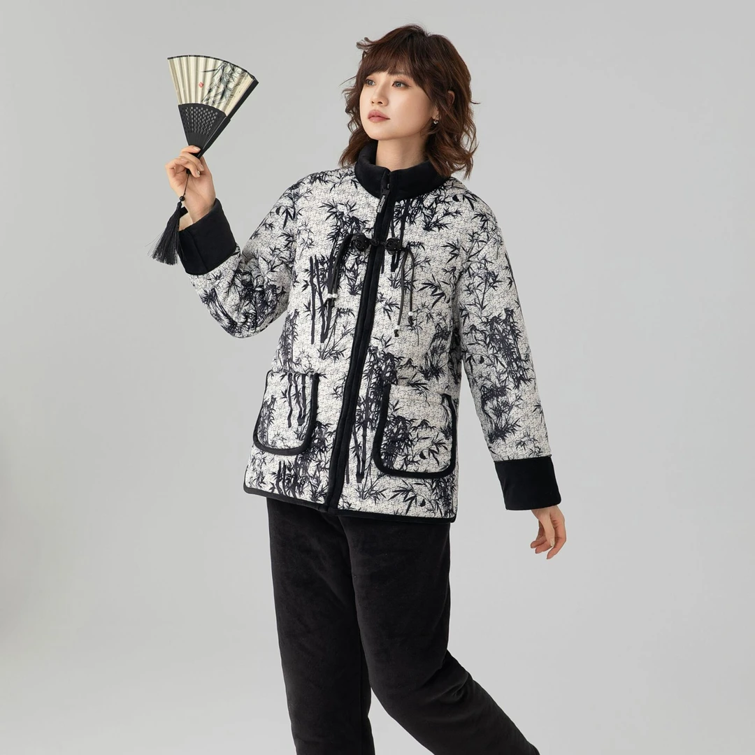 原创2025新款冬季显瘦厚外穿睡衣套装加绒加厚保暖W12