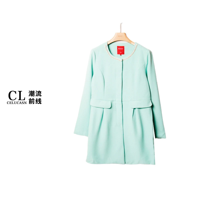 L5CO81186#秋冬季新品时尚休闲百搭宽松时尚纯色毛呢大衣女