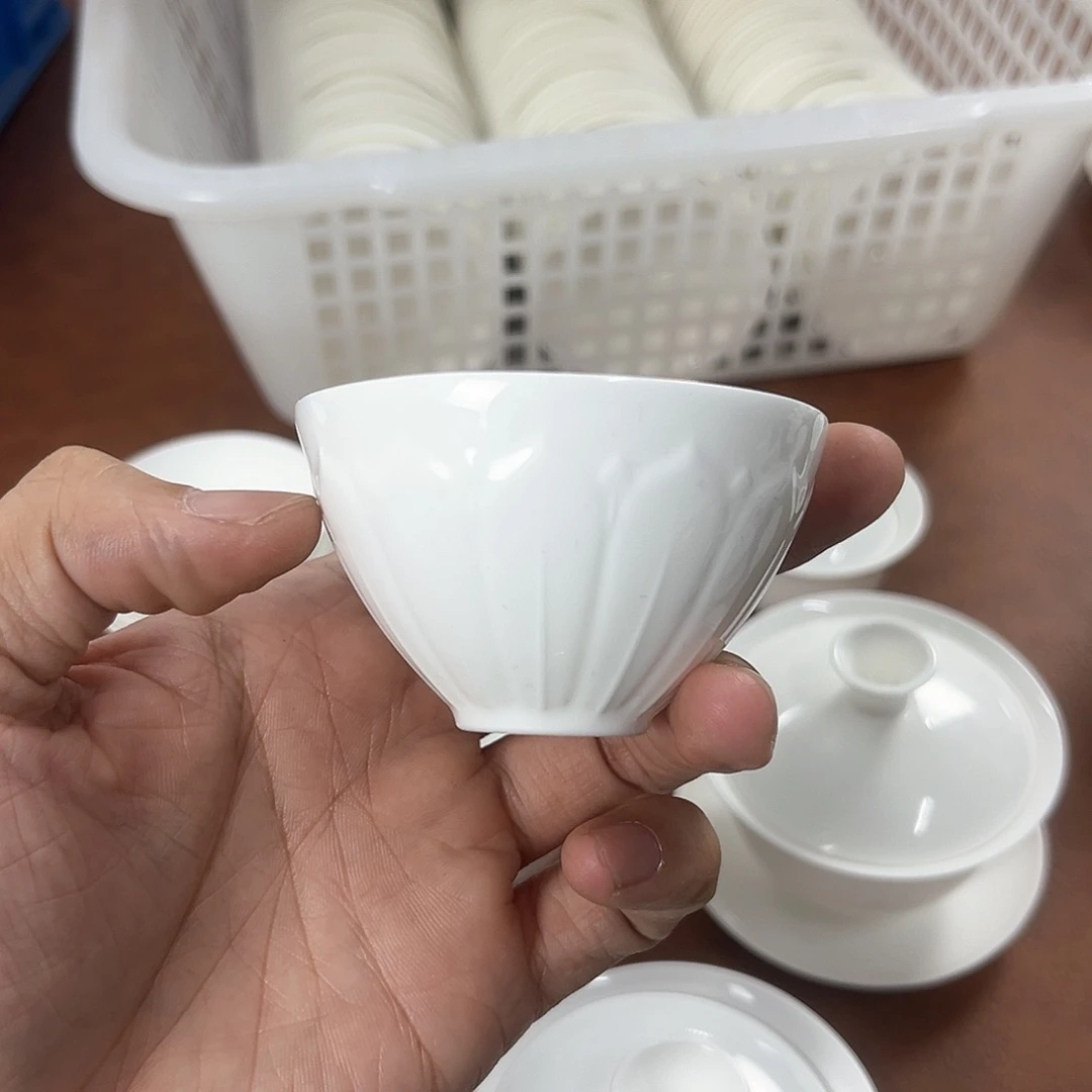 60莲花主人杯骨瓷杯子单个