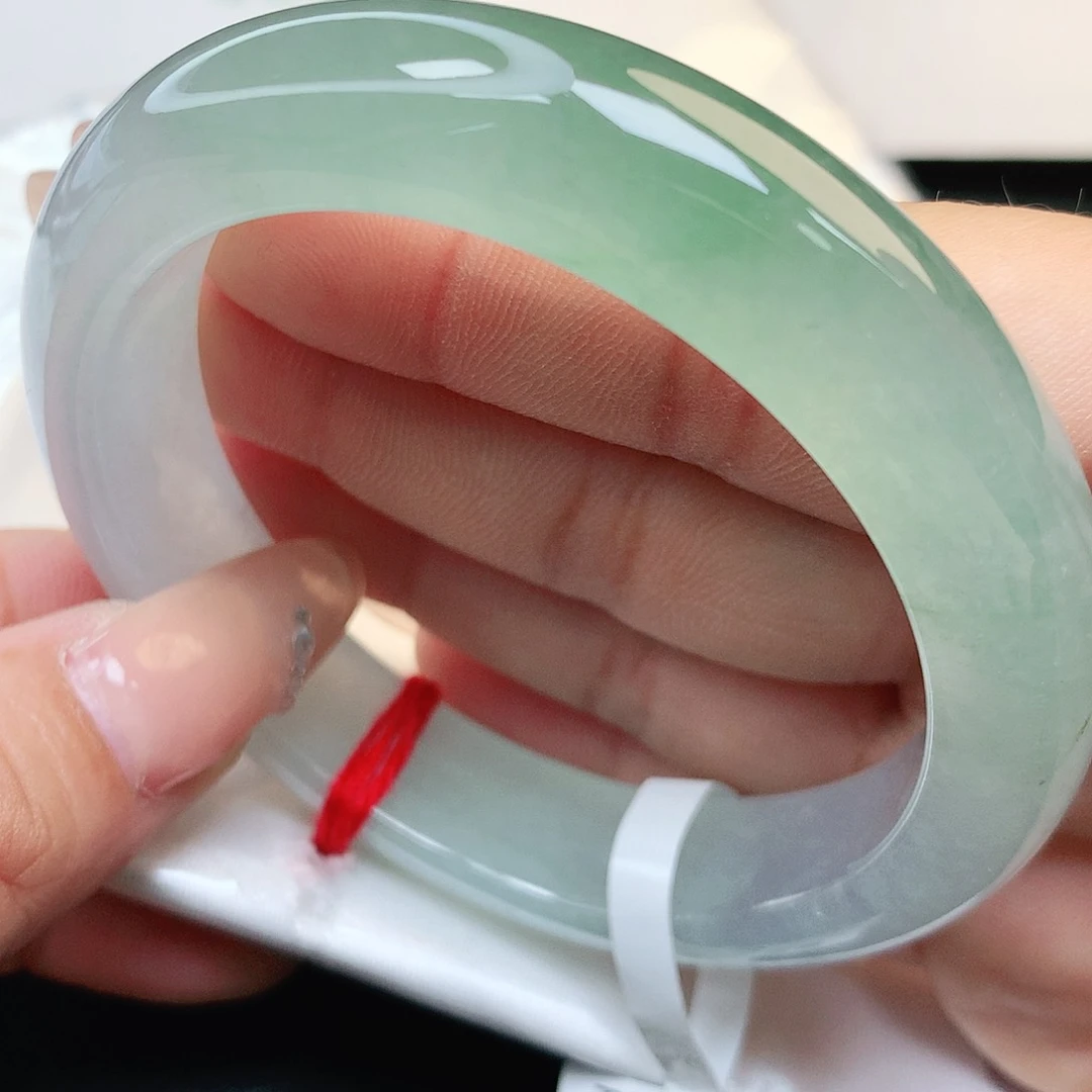 未镶嵌手镯翡翠冰胶共存半山水2666号