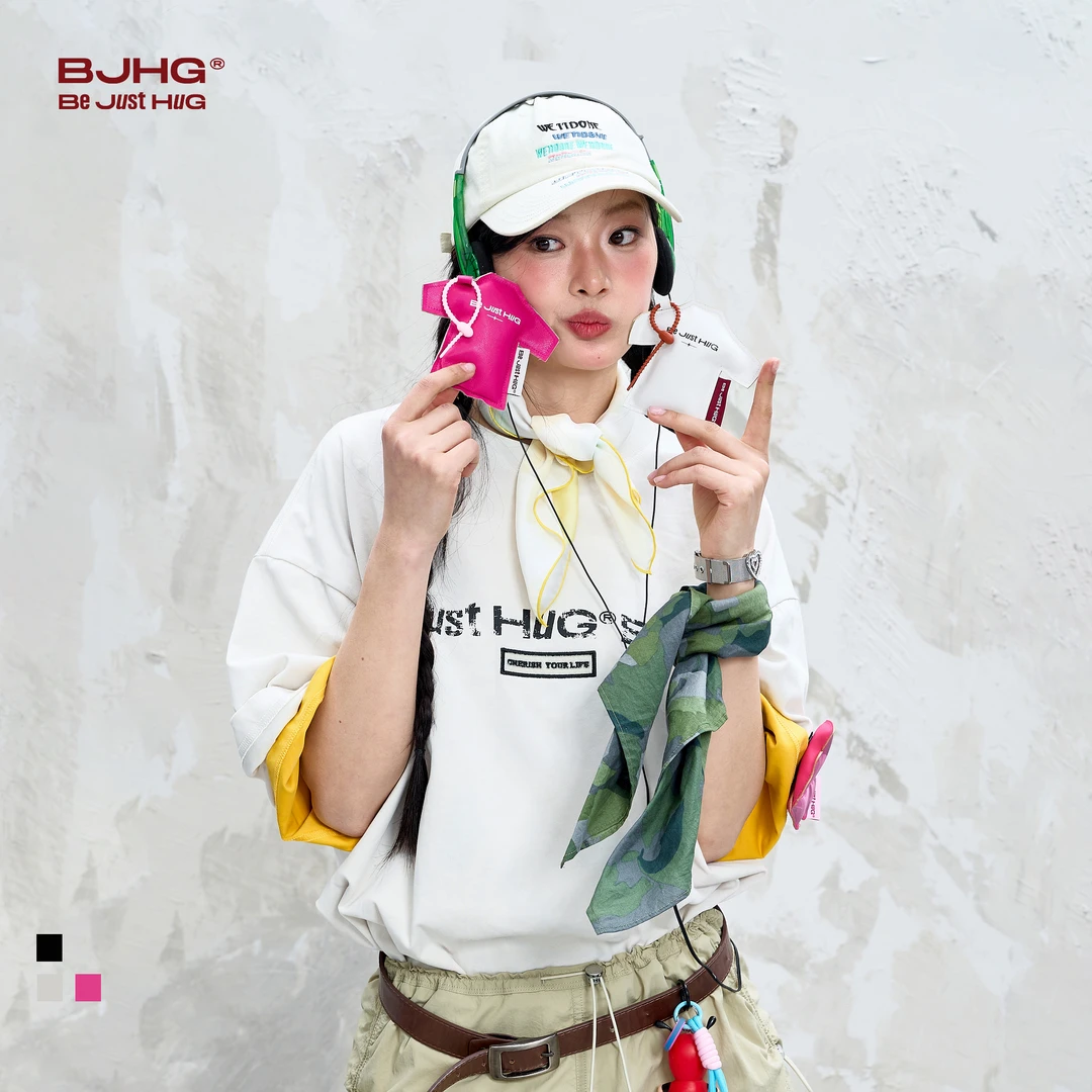 BJHG不计后果 玩趣贴贴短袖t恤男款夏季潮牌凉感速干宽松情侣半袖