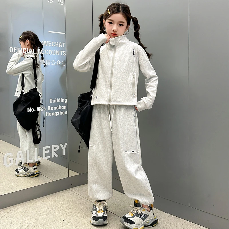 女童春秋款休闲套装2025新款6-12岁15岁中大童春季洋气时尚两件套