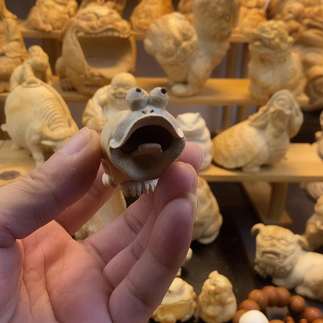 竹竹节金蟾手把件