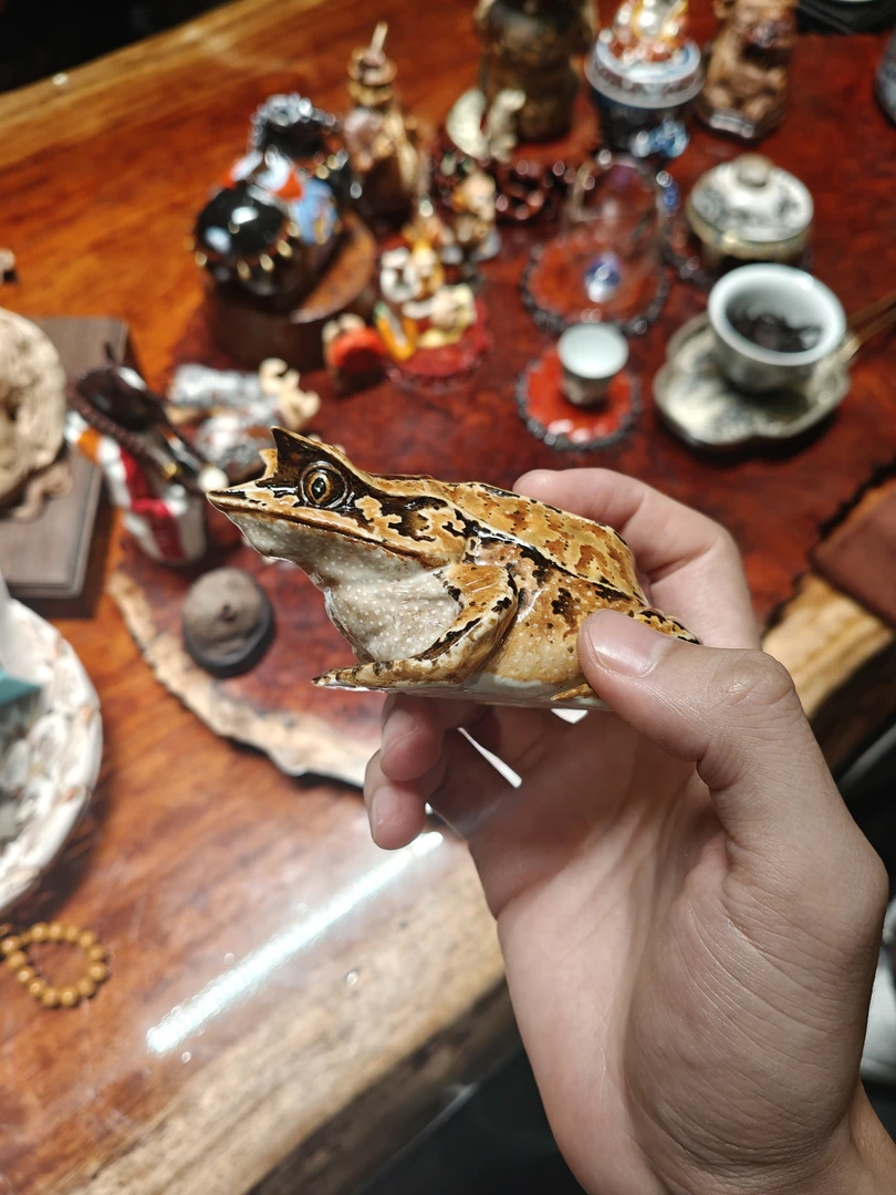 陶瓷摆件枯叶角蛙