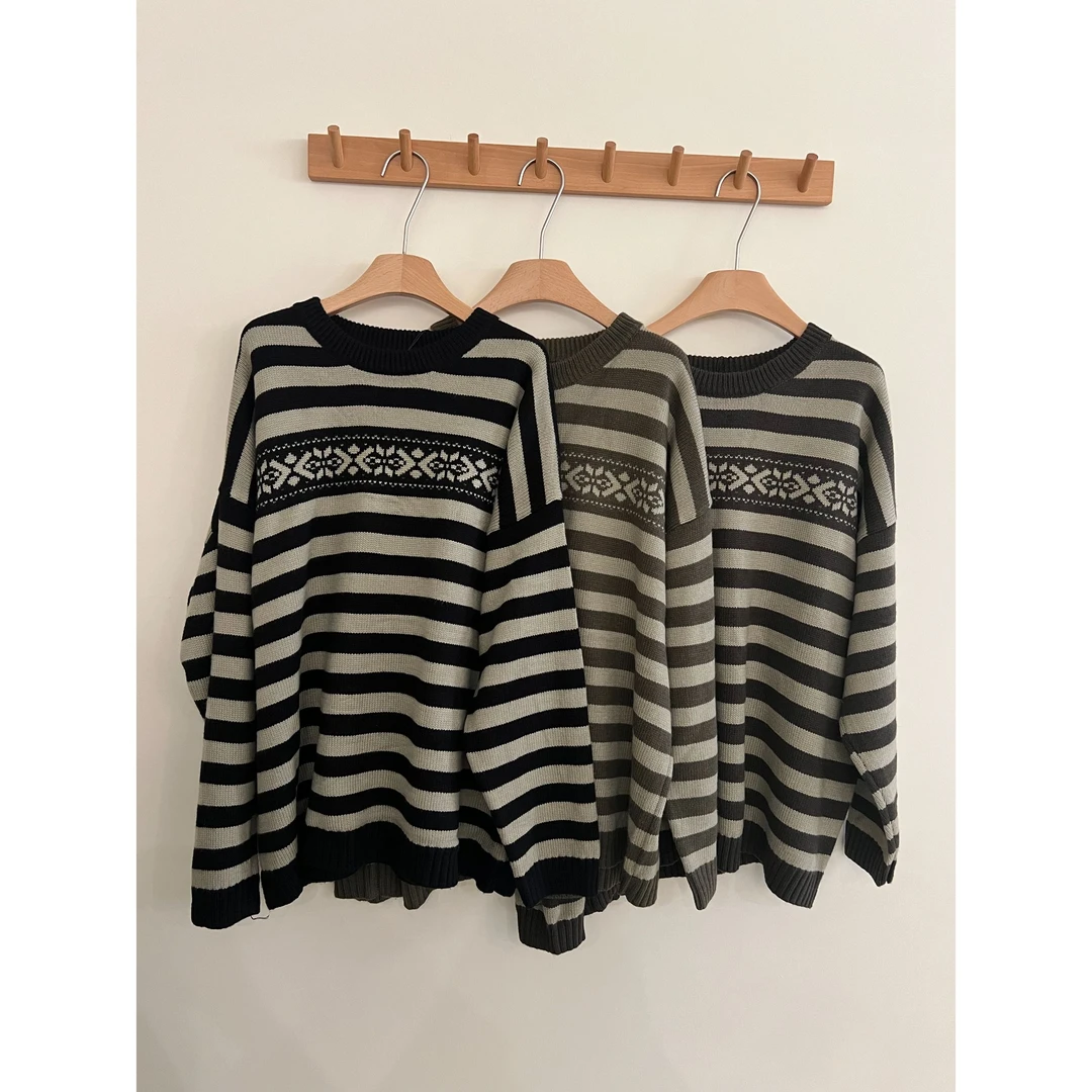 叨叨推荐款 XW#8352#条纹毛衣 FL