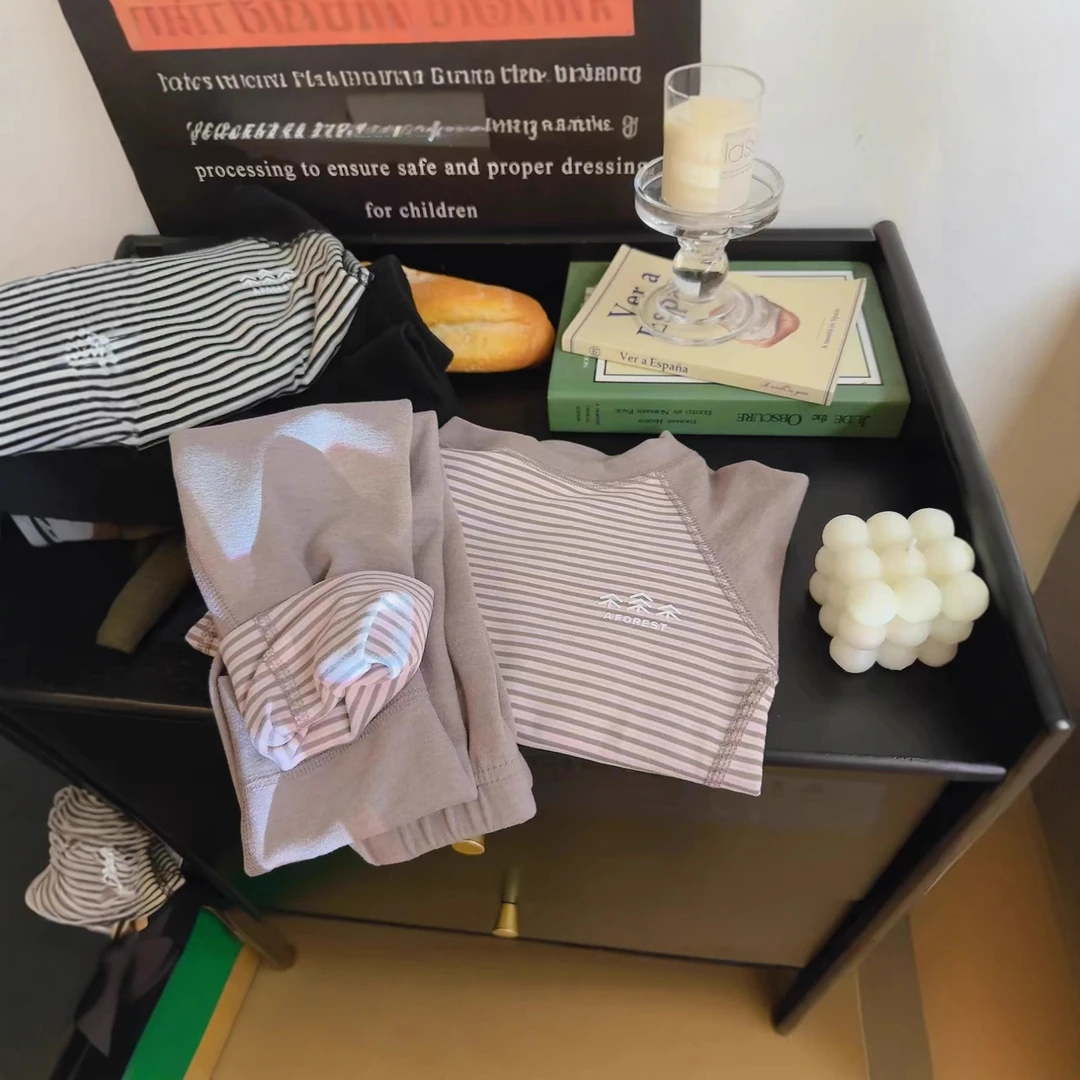 冬季女童羊毛蚕丝家居服保暖套装儿童加绒秋冬高弹时尚家居服暖和