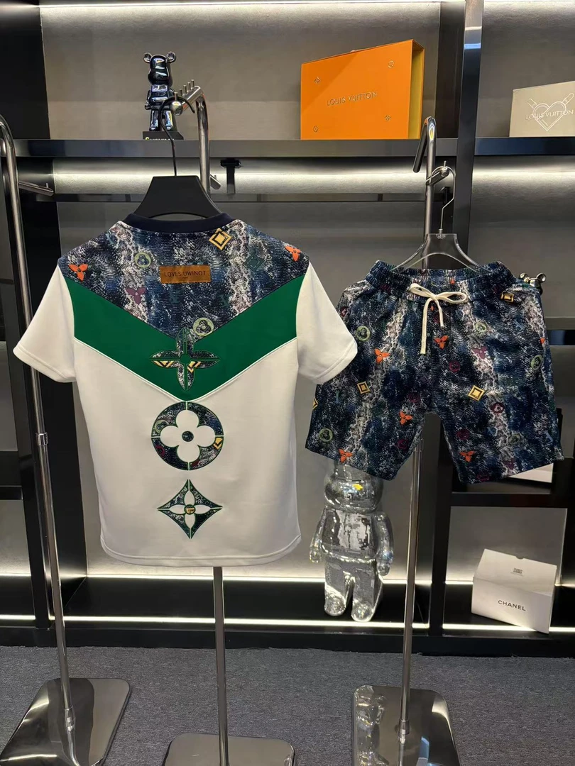 男士夏季新款轻奢休闲百搭修身时尚套装K211