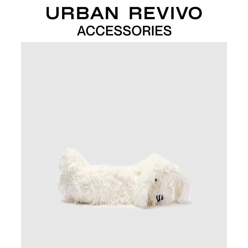 URBAN REVIVO2025秋季新款女士毛绒狗狗斜挎包UAYB50164