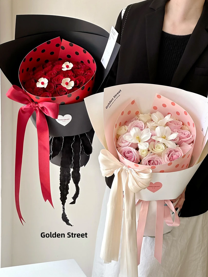 【花儿乐】圆舞曲定型片波点造型纸艺术纸鲜花包装纸花束包花牛皮纸