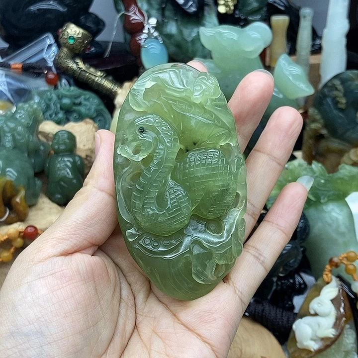 穿***期未镶嵌岫玉手把件