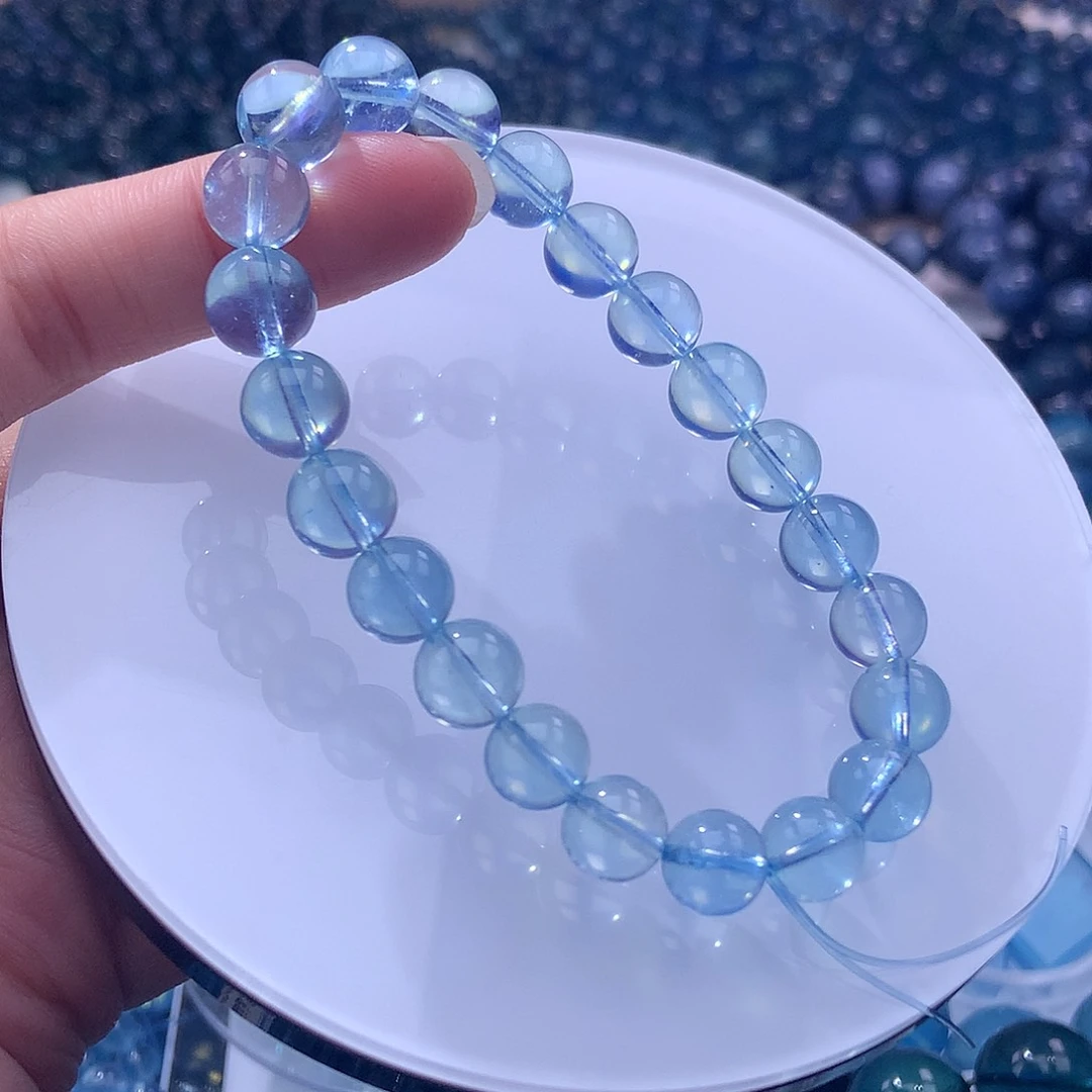 未镶嵌手链水晶8.5mm玻璃体超圣480吴阿姨（叠拍10件）