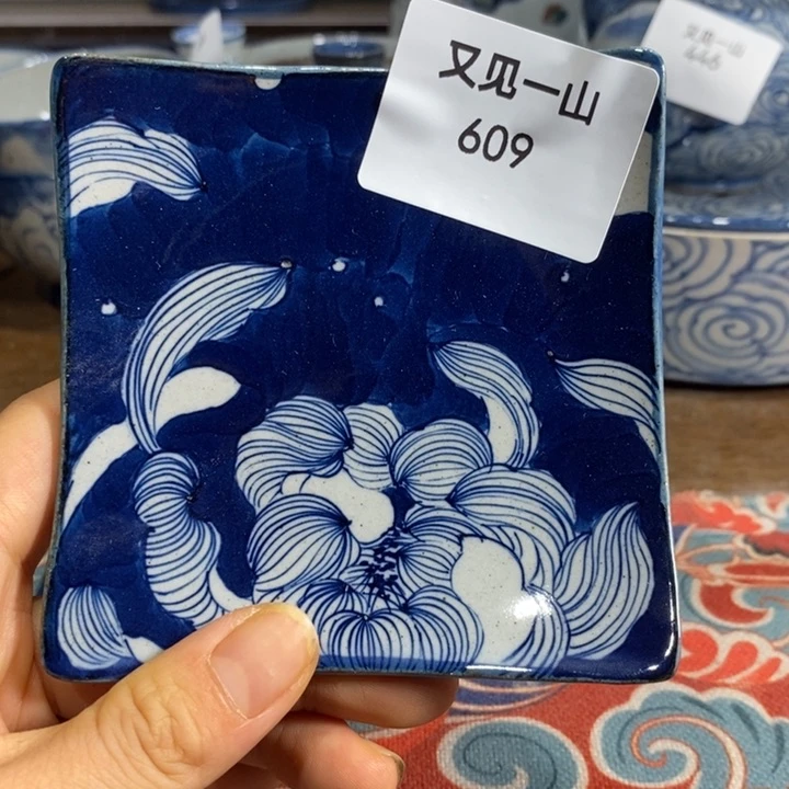 景德镇手绘荷花露珠杯垫