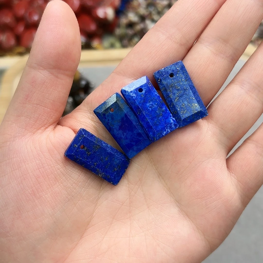 未镶嵌玛瑙/玉髓珠宝半成品青金长牌2颗