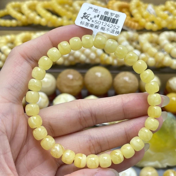 段掌柜臻选｜天然原矿蜜蜡满蜜妖花老型手串7mm微瑕