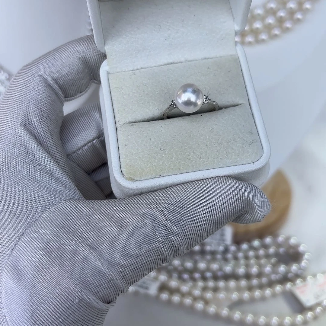 海水珍珠戒指银S925镶嵌