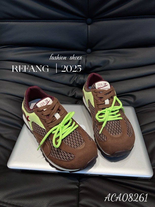 休闲四季通用透气胶粘时尚休闲鞋系带女鞋百搭网面2025早秋新款女